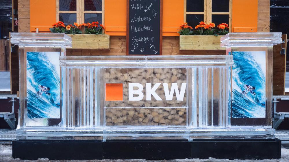 eisbar mit eingefrorenen bildern