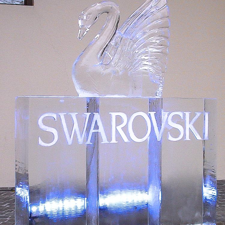eisskulpturen.ch  Eislogo Swarofski
