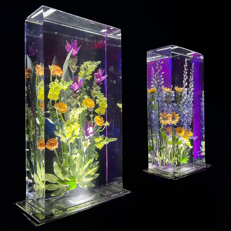 Eisskulpturen_eingefrorene Blumen