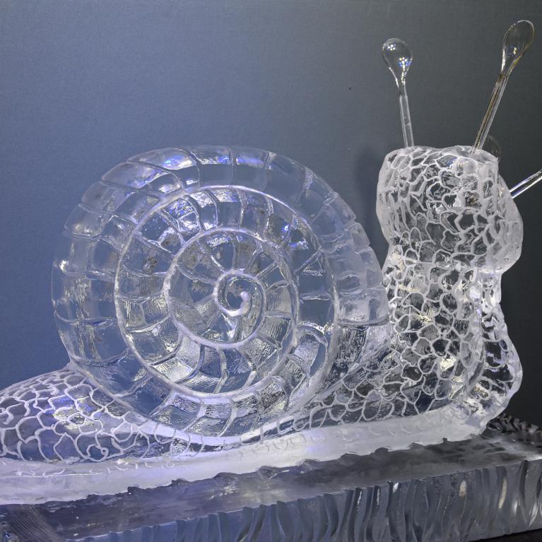 Eisskulptur Schnecke