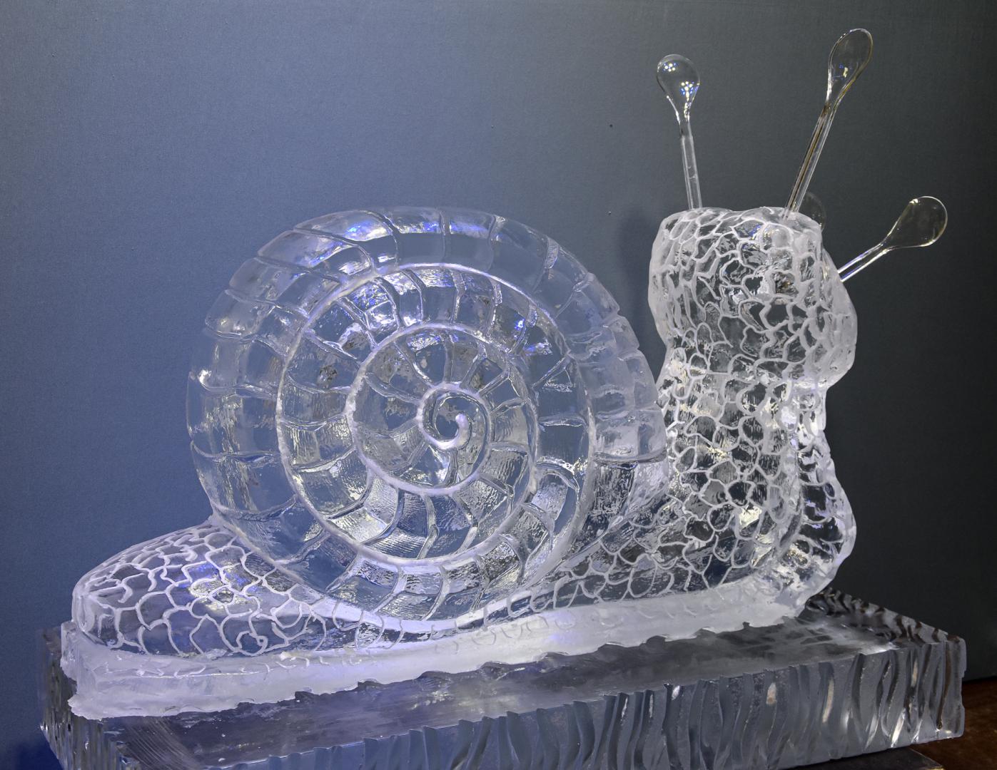 Eisskulptur Schnecke